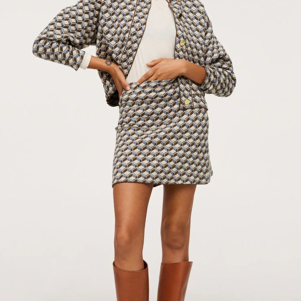 Mango Geometric print knit bomber - Picture 12 of 12